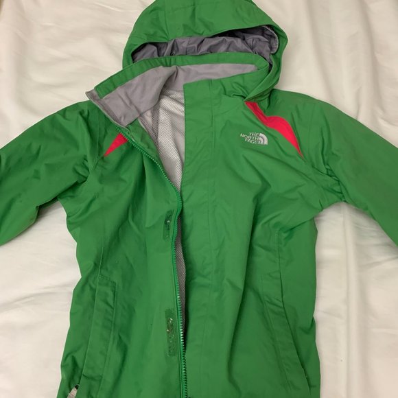 The North Face Jackets \u0026 Coats | North Face Kids Green Shell | Color: Green/Pink | Size: 16g | Hpark333's Closet